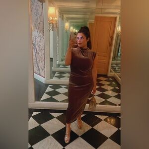 Velour bodycon dress